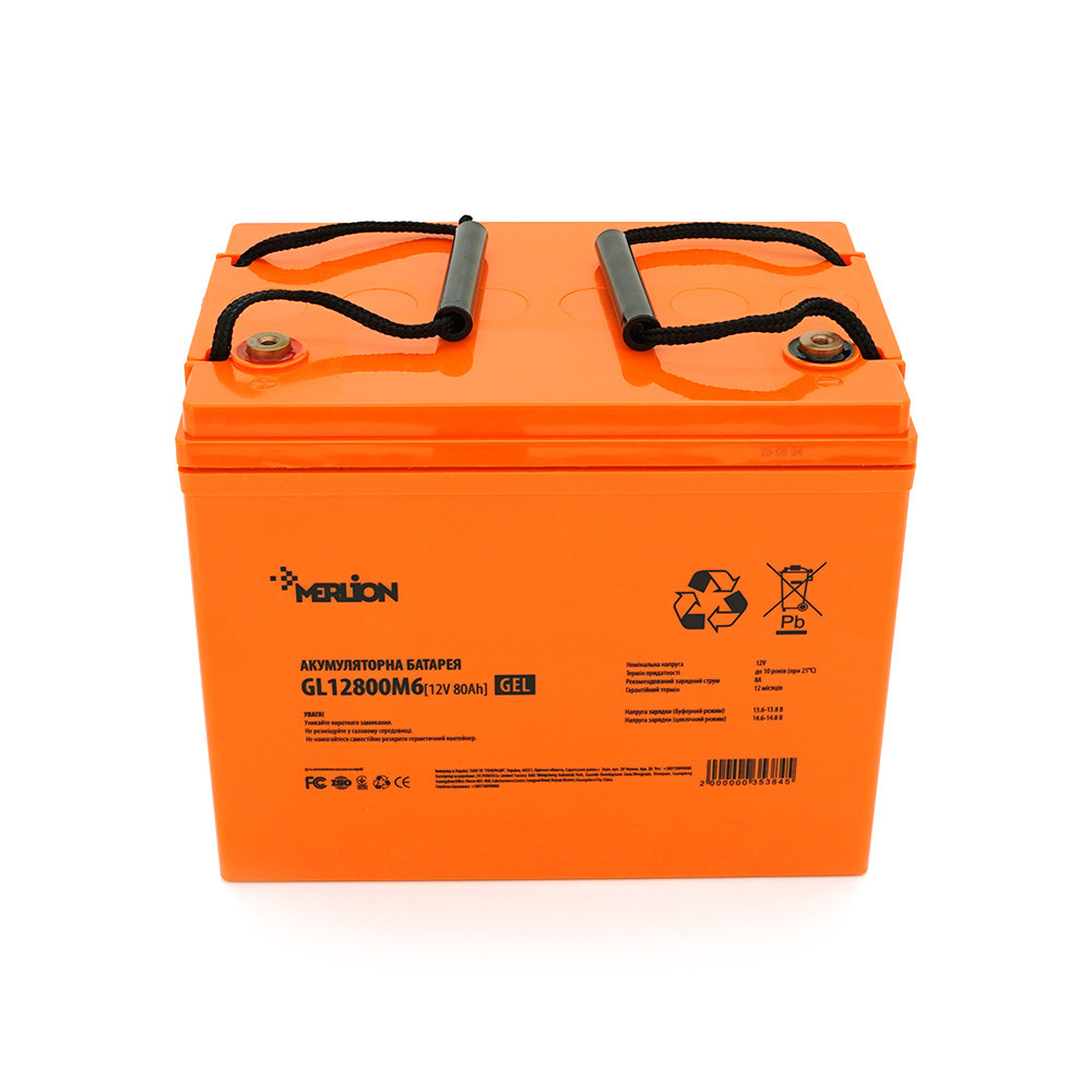 Акумуляторна батарея MERLION GL12800M6 12 V 80 Ah ( 260 x 165 x 210 (215) ) Q1/48 Київ - фото 2
