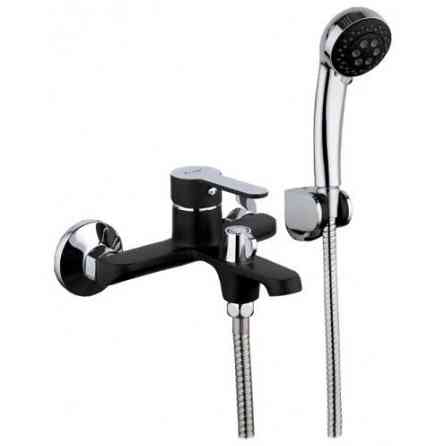 Смеситель для ванны с душевым гарнитуром Frap F3242 черный/хром Киев