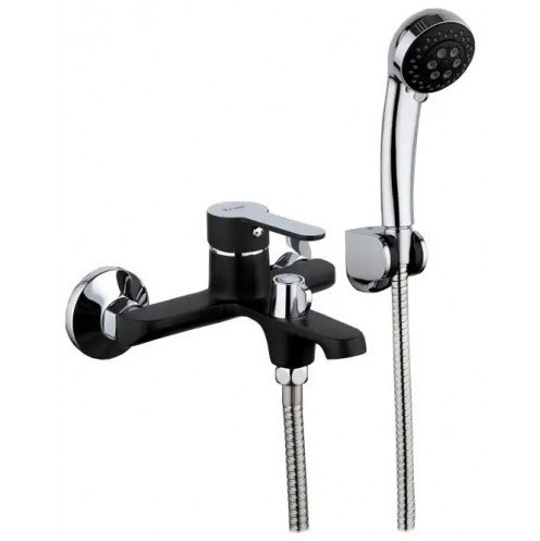 Смеситель для ванны с душевым гарнитуром Frap F3242 черный/хром Киев - изображение 1