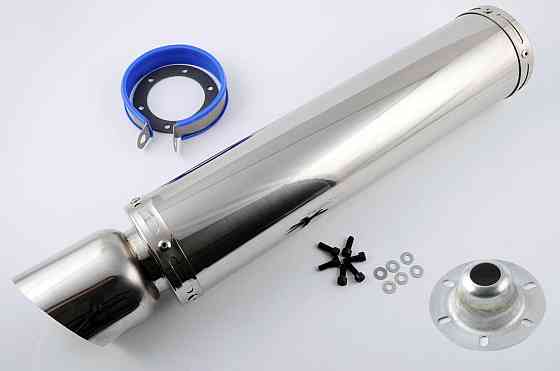 Глушитель (тюнинг) 420*10 см, креп. Ø78mm (хром, прямоток, mod:23) Мукачево