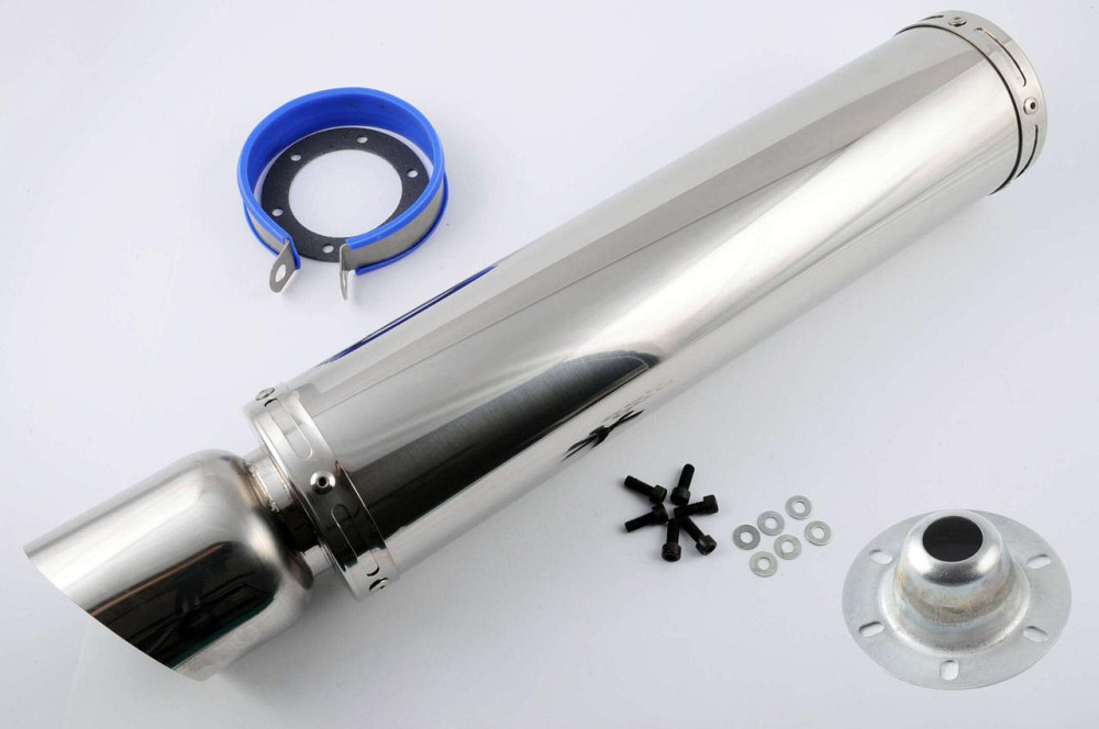 Глушитель (тюнинг) 420*10 см, креп. Ø78mm (хром, прямоток, mod:23) Мукачево - изображение 1