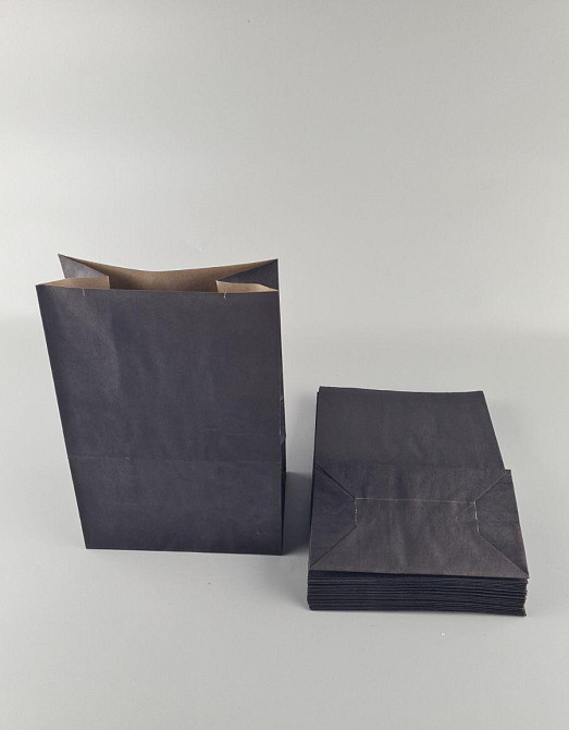 Пакет с дном бумажный 28*19*11,5  ЧЕРНЫЙ (25 шт) Харьков - изображение 2