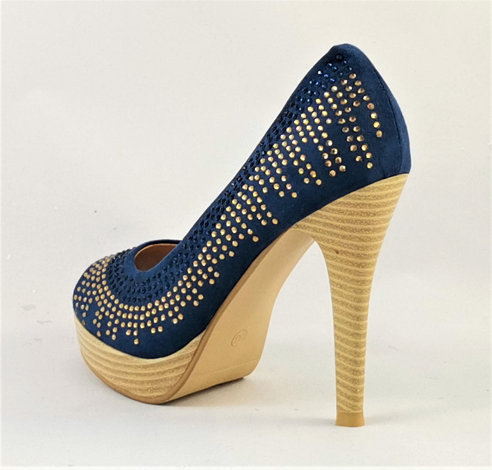 Жіночі Сині Туфлі на Каблуку Шпильке Замшеві Модельні (розміри: 36,37,38,39,40) — 35-7 Дніпро - фото 5