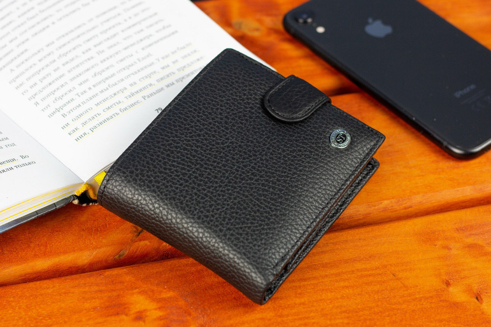 Классическое мужское портмоне из натуральной кожи ST Leather ST102 Черный Киев - изображение 18