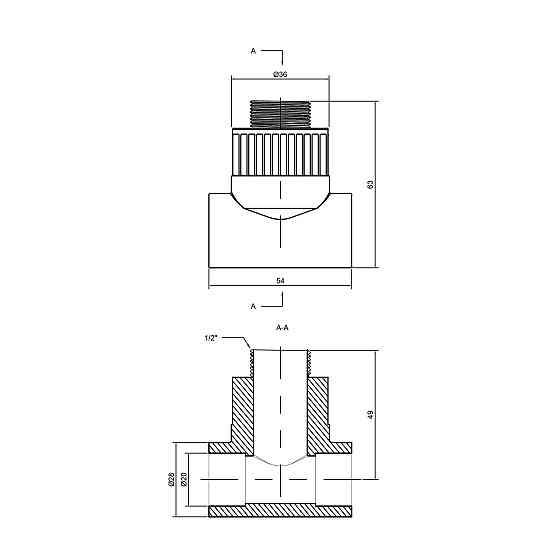 Тройник PPR Thermo Alliance 20х1/2"х20 НР Київ