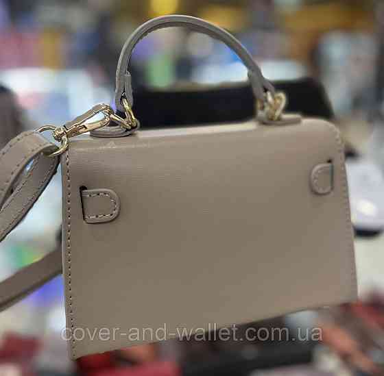 Ультра компактна жіноча сумка крос-боді в кольорі тауп Virginia Conti Київ