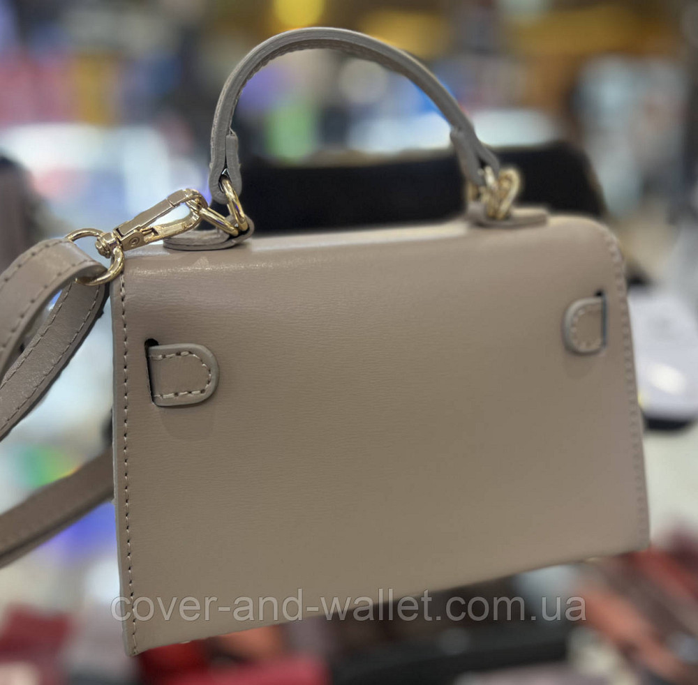 Ультра компактна жіноча сумка крос-боді в кольорі тауп Virginia Conti Київ - фото 4