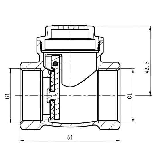 Клапан зворотній пелюстковий Koer KR.174-25 - 1" Т-подібний (KR5260) Київ