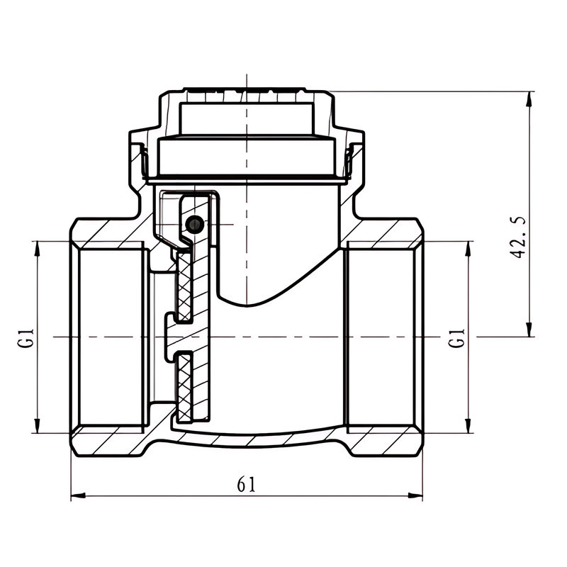 Клапан зворотній пелюстковий Koer KR.174-25 - 1" Т-подібний (KR5260) Київ - фото 5