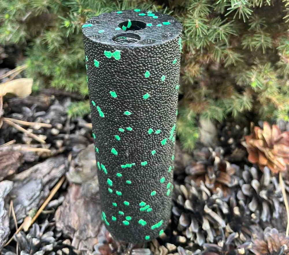 Массажный ролик, валик для массажа спины (массажер для спины, шеи, ног) PowerPlay Mini Roller Черно/Зелёный Киев - изображение 4