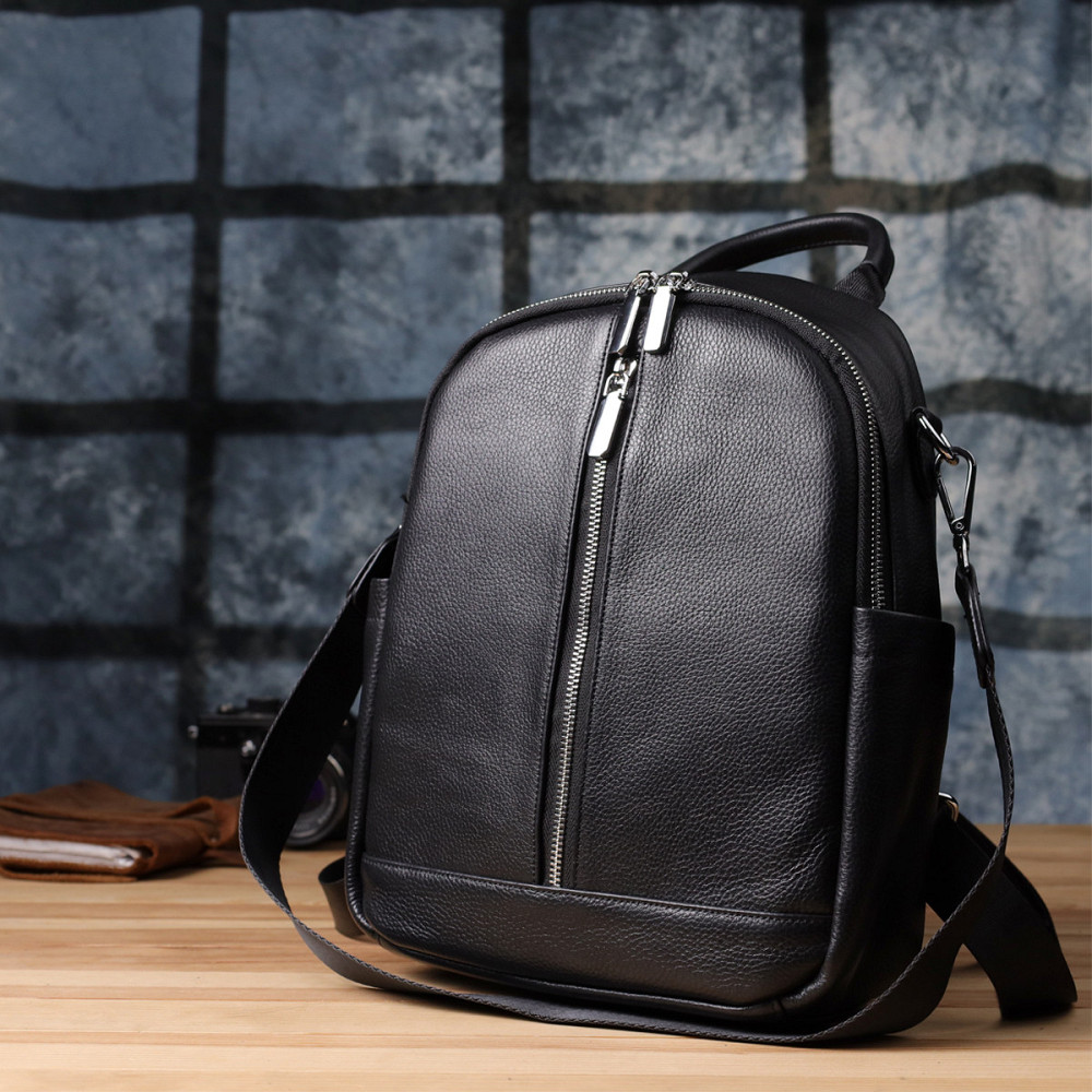 Жіночий рюкзак з натуральної шкіри Vintage 23057 Чорний Київ - фото 10