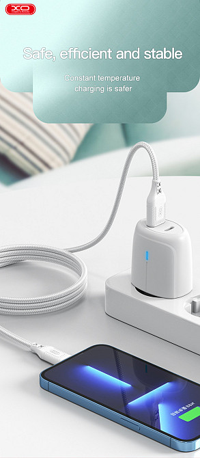 Кабель XO NB235 Zebra Series Braided USB-A to Micro - 1m White (6976054) Киев - изображение 3