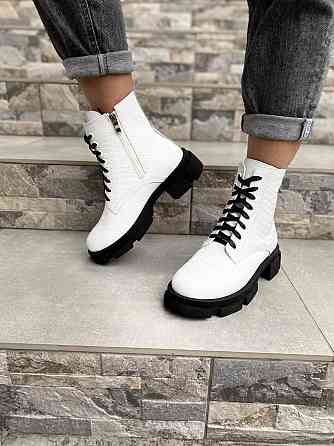 Черевики жіночі GREMMY білий дракон натуральна шкіра висота 13 см розмір 38 (4176) Коломия