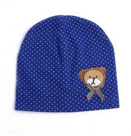 Шапка детская с мишкой в горошек one size синий Киев