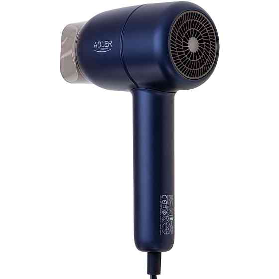Фен Adler AD 2279b blue 1800Вт/ 2 швидкості/ хол.обдув/ темп.режимів-2/іонізація/ насадки - 1 шт. Вінниця