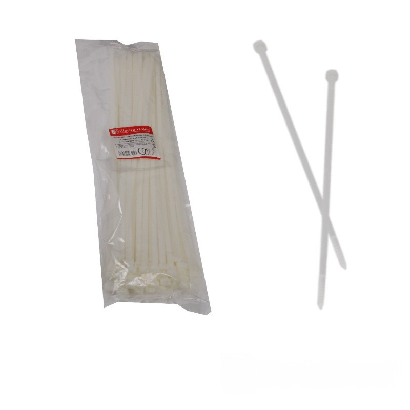 Стяжка кабельная 8х500 мм, 100 шт, белый Днепр - изображение 1