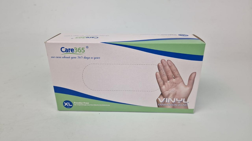 Рукавиці Вініл білі (100 шт.) розмір XL CARE 365 (1 пачка) Харків - фото 2