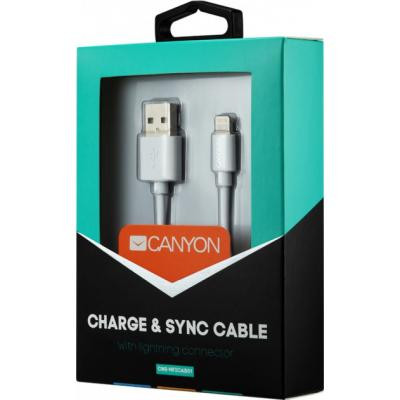 Дата кабель USB 2.0 AM to Lightning 1.0m MFI Canyon (CNS-MFICAB01W) Вінниця - фото 3