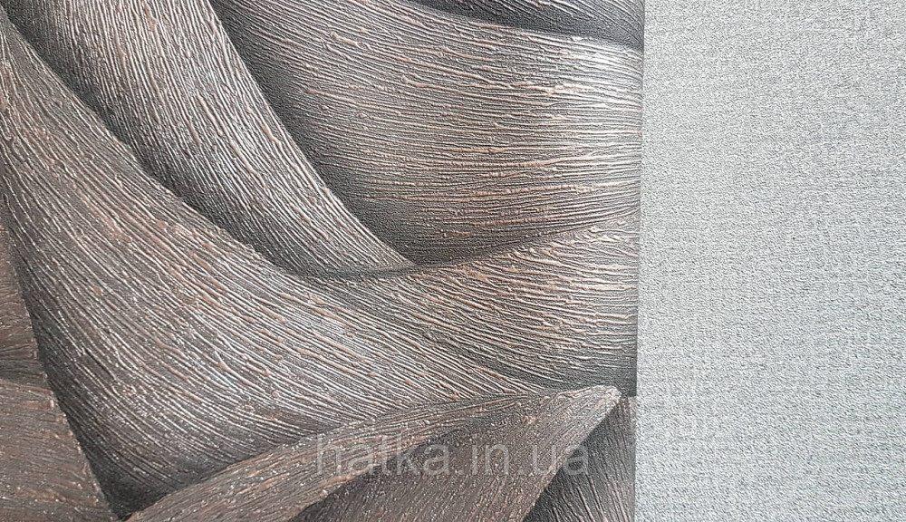 Шпалери вінілові на флізеліні Ritus Marburg метрові геометрія смуги фігури 3д чорні срібло бронза Київ - фото 4