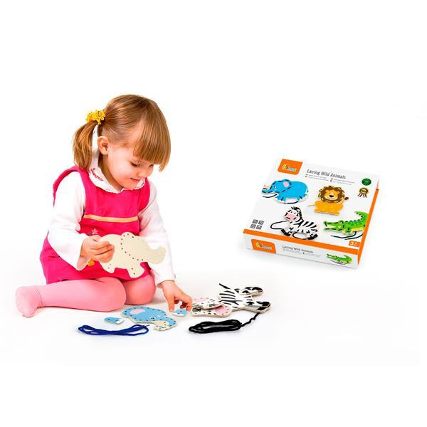 Дерев'яна шнурівка Viga Toys Африканські звірята (51326) Харків - фото 6