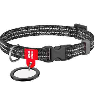 Нашийник для тварин WAUDOG Re-cotton з QR паспортом для котів та дрібних порід собак XS сірий (164011) Вінниця