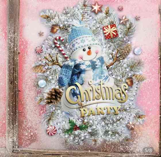 Новорічні наліпки на вікно "Сніговик"- розмір стікера 30*40см Київ