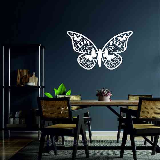 Декоративне настінне Панно  «Метелик» , Декор на стіну 70*40 см, Білий Київ
