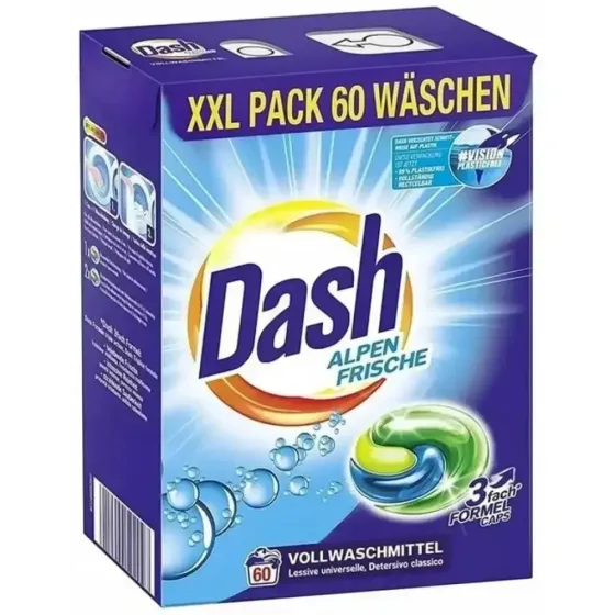 Капсули для прання Dash Caps Alpen Frische універсальні 60 шт. Харків