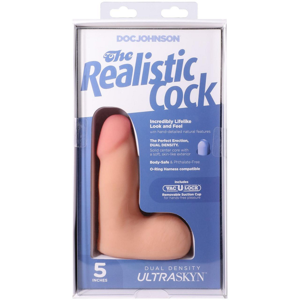 Фалоімітатор Doc Johnson The Realistic Cock ULTRASKYN - 5 Inch with Balls Vanilla Sex Aura Київ - фото 10
