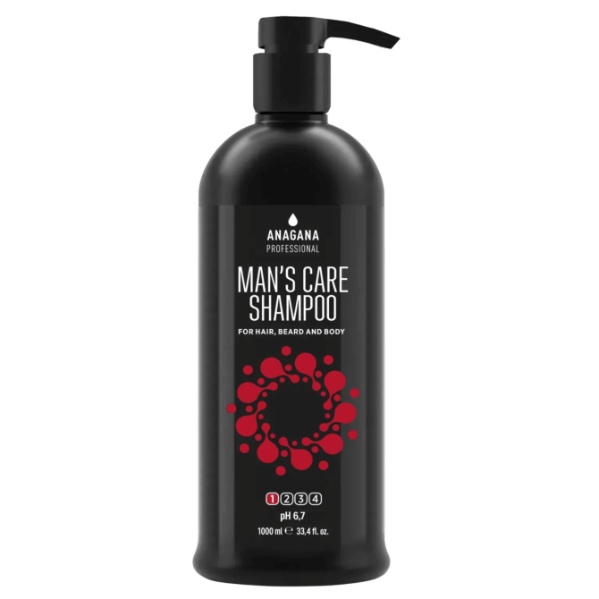 Шампунь Чоловічий догляд для волосся, бороди та тіла MAN'S CARE SHAMPOO for hair, beard and body ANAGANA 1000 мл Винница - изображение 1