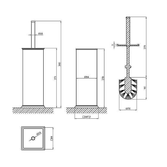 Ершик для унитаза напольный Kroner KRP Graz - GRP017 Киев