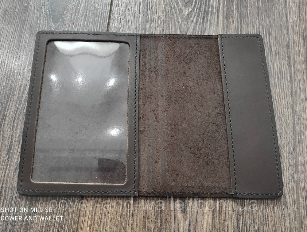 Шкіряна обкладинка на військовий квиток ДШБ Київ - фото 4