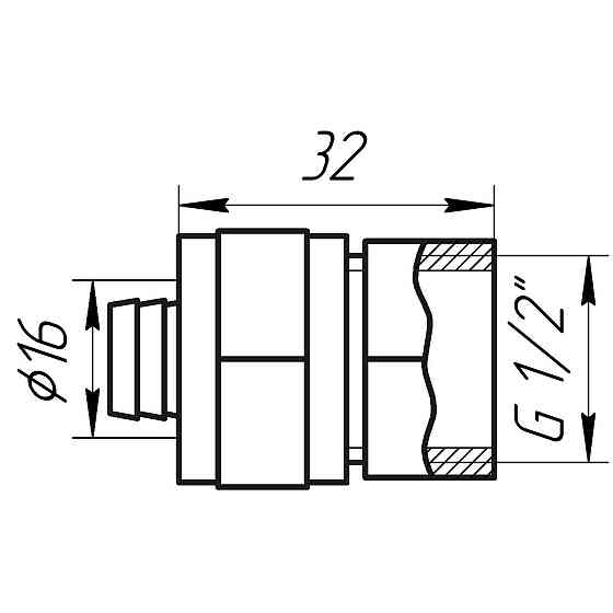 Муфта із внутрішньою різьбою APE ITALY 702 L 1/2″x16 Луцк