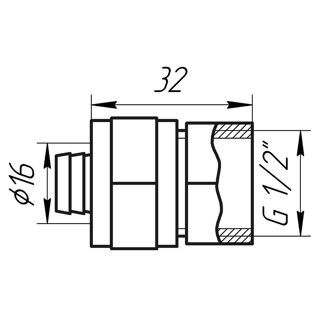 Муфта із внутрішньою різьбою APE ITALY 702 L 1/2″x16 Луцьк - фото 5