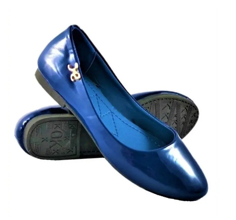 .Жіночі Балетки Літні Сині Лакові Мокасини Туфлі (розміри: 36,38,39) Дніпро - фото 1