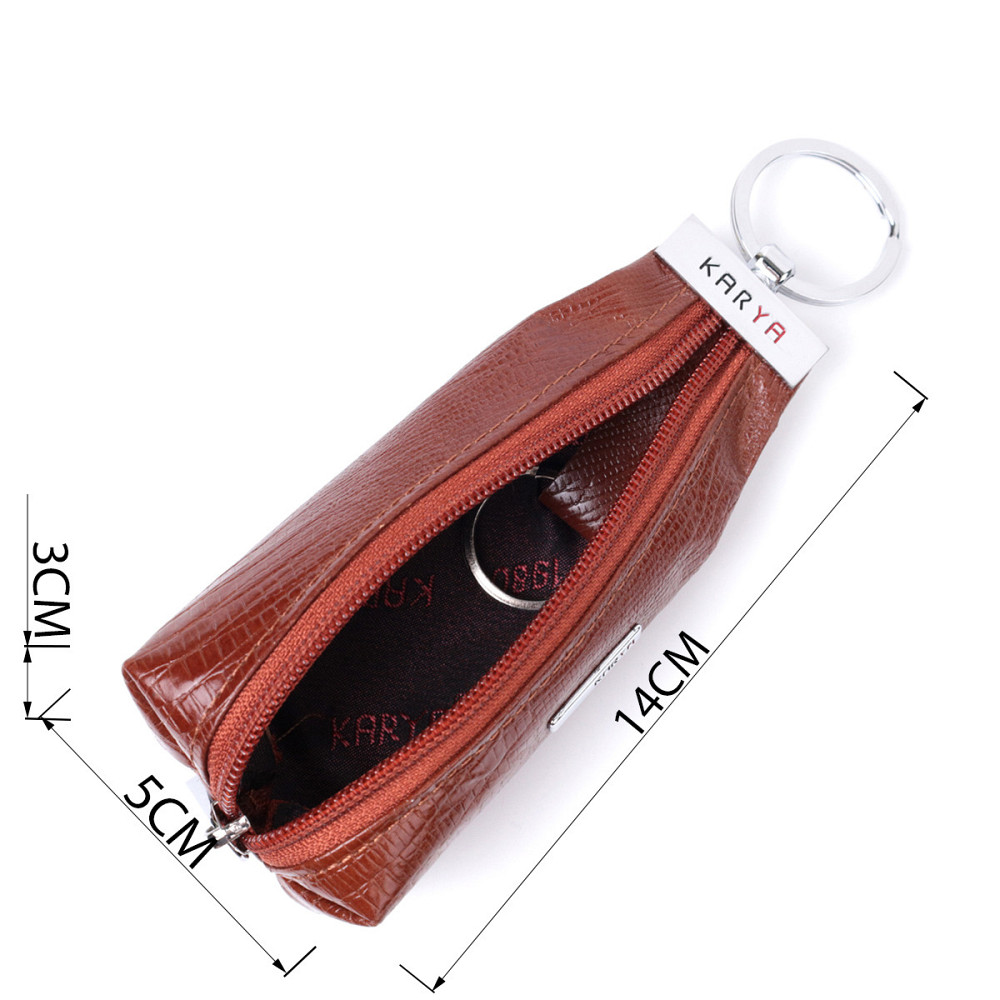 Стильная ключница из фактурной натуральной кожи KARYA 22822 Рыжий Киев - изображение 3
