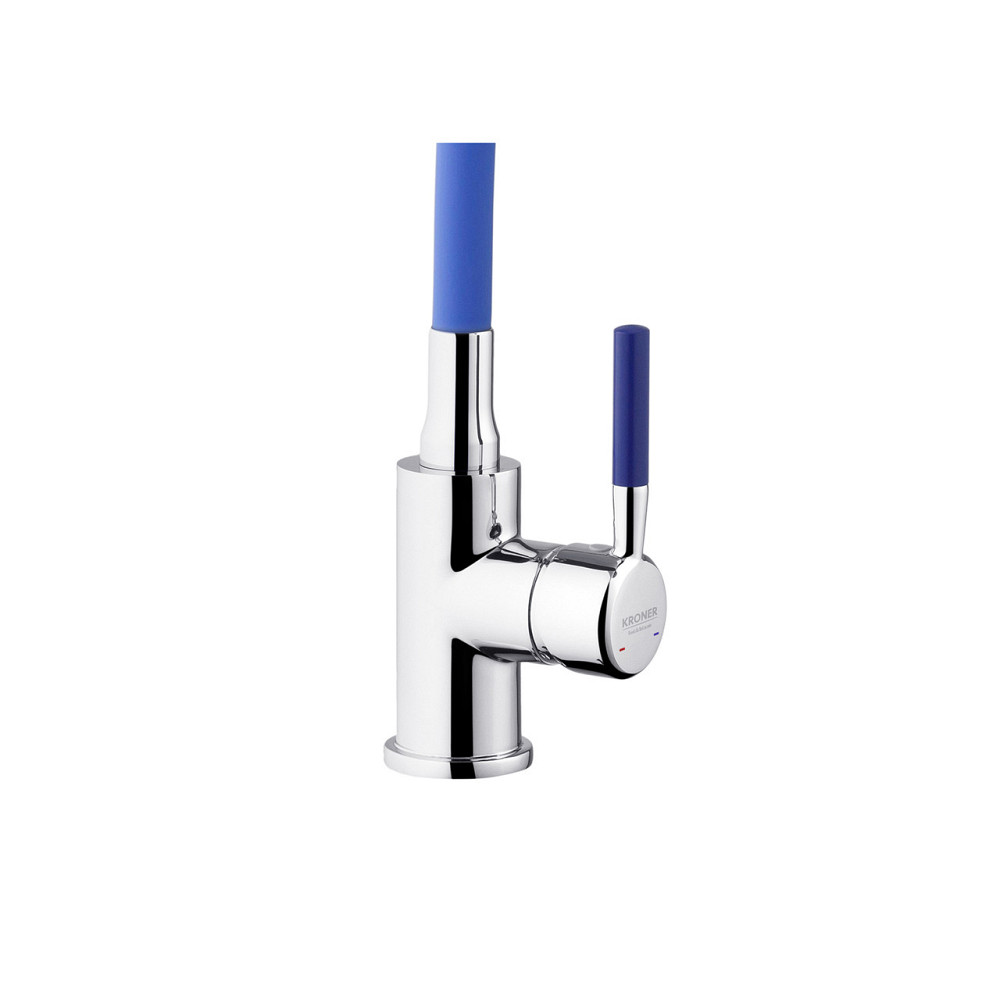 Смеситель для кухни с гибким изливом Kroner KRM Kuche - C132BLE хром/синий Киев - изображение 5