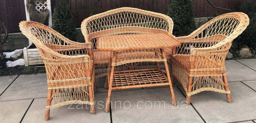 Натуральні меблі з лози з диваном Київ - фото 4