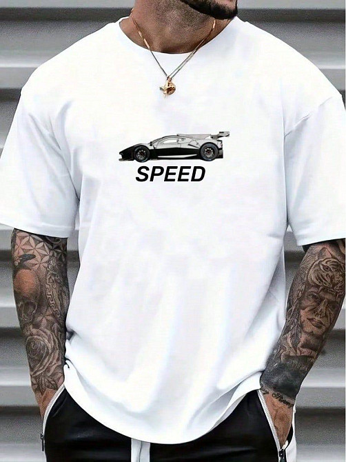 Футболка мужская с принтом  46 Белая 2664090983 Днепр - изображение 1