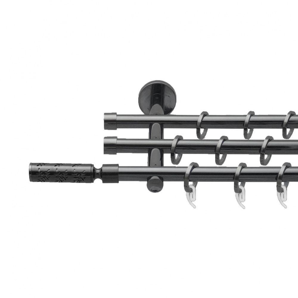 Карниз Orvit Апрілія металевий трирядний циліндр (20 см) гладка труба кільце фасонне металеве  Онікс 16\16\16 Львов - изображение 1