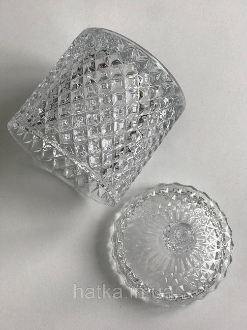 Цукорниця ємність для зберігання скляна "Діамант" 300 мл 8,5х14 см товсте скло Київ - фото 5