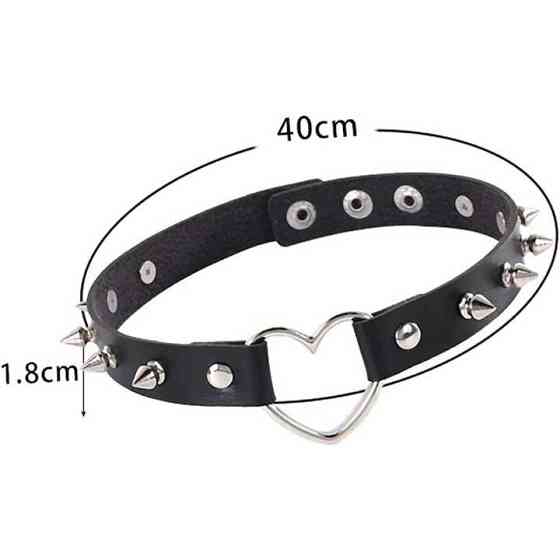БДСМ чокер с сердечком и шипами Черный – Садо-мазо Винница