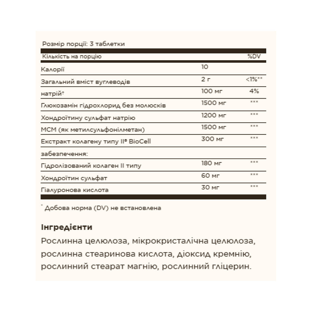 Для суглобів і зв'язок Solgar Glucosamine Hyaluronic Acid Chondroitin MSM 120 табл Київ - фото 2