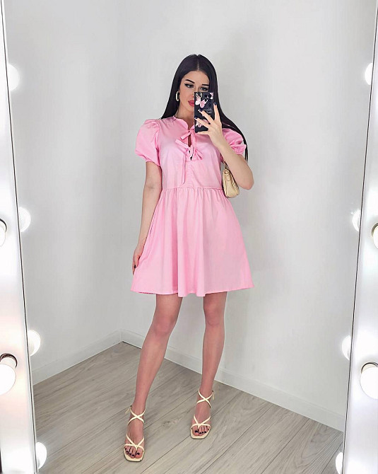Жіноча романтична мінісукня-котон Рожева, 46/48 Одеса - фото 3