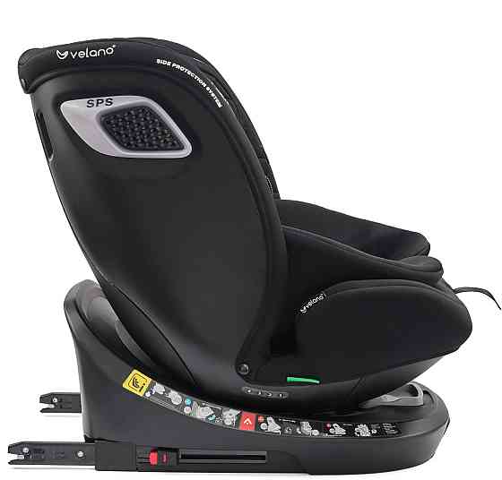 Автокресло Velano Vento 360° i-Size (40–150 см) ISOFIX + опорная нога (Черный) Киев