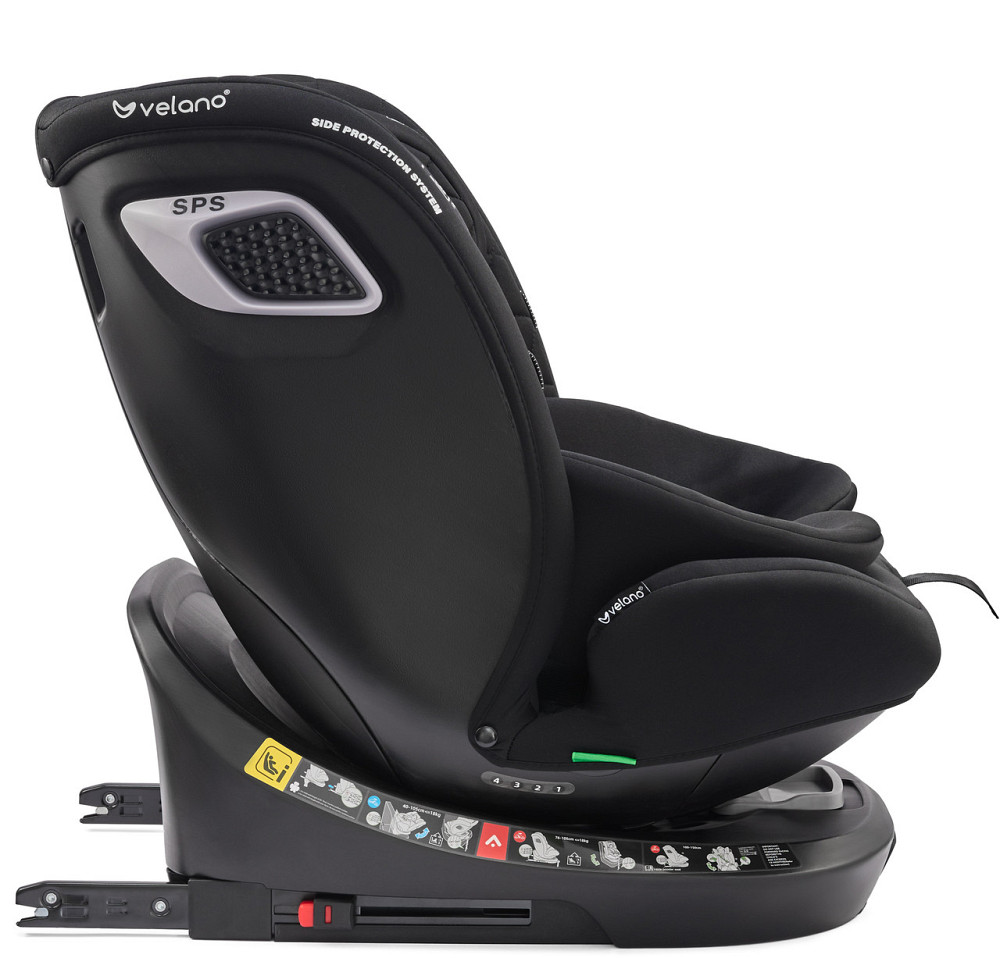 Автокресло Velano Vento 360° i-Size (40–150 см) ISOFIX + опорная нога (Черный) Киев - изображение 4