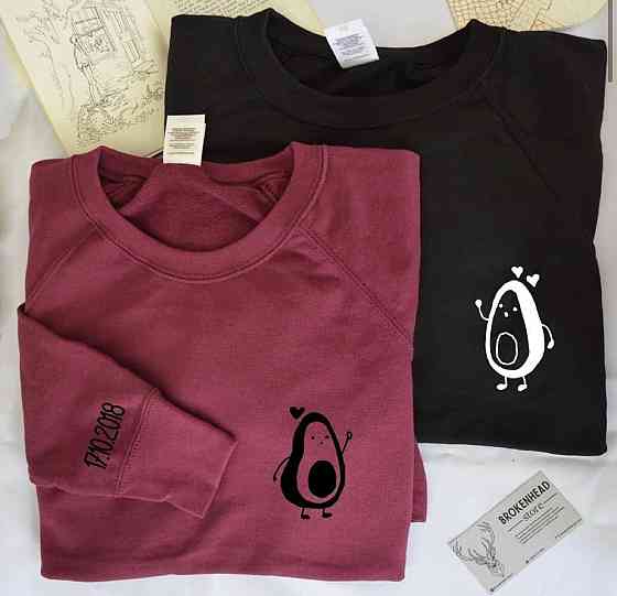 Парні світшоти для хлопця та дівчини — Авокадо з датами Чернівці