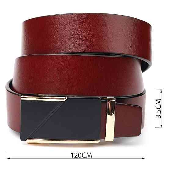 Двосторонній ремінь для чоловіків з натуральної шкіри Vintage 21479 Коричневий Київ