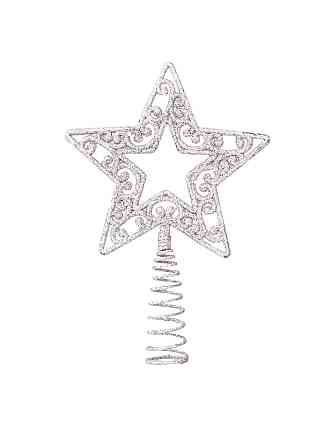 Верхушка для елки Звездочка с блестками 20 на 14 см серебристый Киев