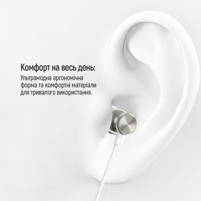 Наушники ColorWay 3.5 mm Wired Earphone UrbanBeat White (CW-WD03WT) Винница - изображение 4